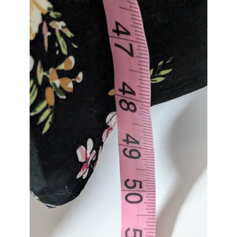 Suzanne Betro Black Floral Tie Front Long Bell Sleeve Midi Dress Size 1X - Picture 11 of 12